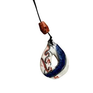 Hand painted Porcelain New Zealand Pendant Necklace